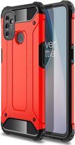 Armor Hybrid Back Cover - OnePlus Nord N100 Hoesje - Rood