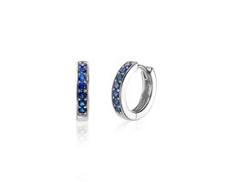Zinzi zilveren oorringen 15 x 3mm donkerblauw ZIO191DB