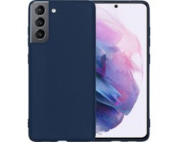 Hoesje - Geschikt voor Samsung Galaxy S21 - Sterk & Shockproof - Hoes Cover - Siliconen Case - Telefoonhoesjes - Donkerblauw