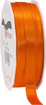 1x Luxe Hobby/decoratie oranje satijnen sierlinten 1 cm/10 mm x 25 meter- Luxe kwaliteit - Cadeaulint satijnlint/ribbon