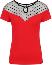Banned Smoulder Polkadot 50's Top Rood