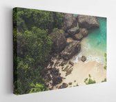Onlinecanvas - Schilderij - Aerial View Seashore Near Large Grey Rocks Art Horizontal Horizontal - Multicolor - 60 X 80 Cm