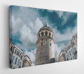 Onlinecanvas - Schilderij - Low Angle Photograph Concrete Tower Art Horizontal Horizontal - Multicolor - 75 X 115 Cm