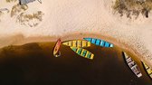 Top view of assorted colored row boats - Modern Art Canvas - Horizontal - 929032 - 115*75 Horizontal