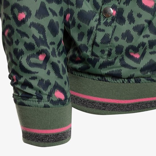 TwoDay meisjes bomber jas met luipaardprint - Groen - Maat 110 - Zomerjas - TwoDay