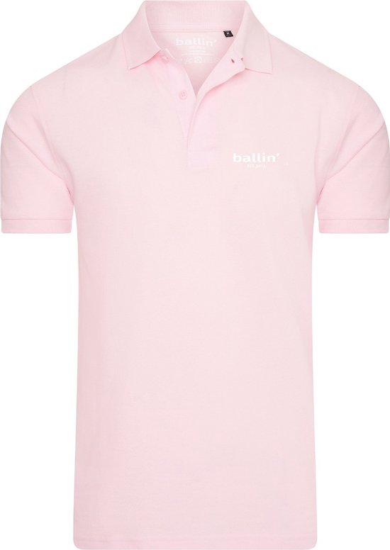 Heren Polo SS met Ballin Est. 2013 Basic Polo Print - Roze - Maat 3XL