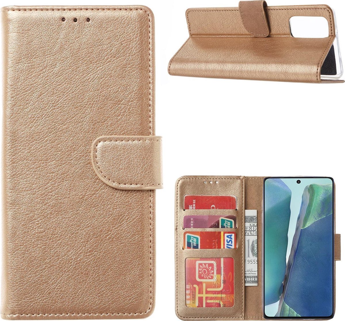 Xiaomi Mi 10 Lite Bookcase Goud met Standaard