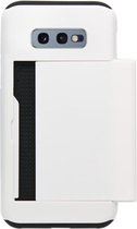 ADEL Kunststof Back Cover Hardcase Hoesje voor Samsung Galaxy S10e - Pasjeshouder Wit