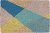 Paillasson relaxdays en fibre de coco - impression de tapis de noix de coco - tapis d'entrée - tapis de séchage - intérieur / extérieur