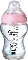 TOMMEE TIPPEE Babyfles CTN Glas 250ml versierd meisje