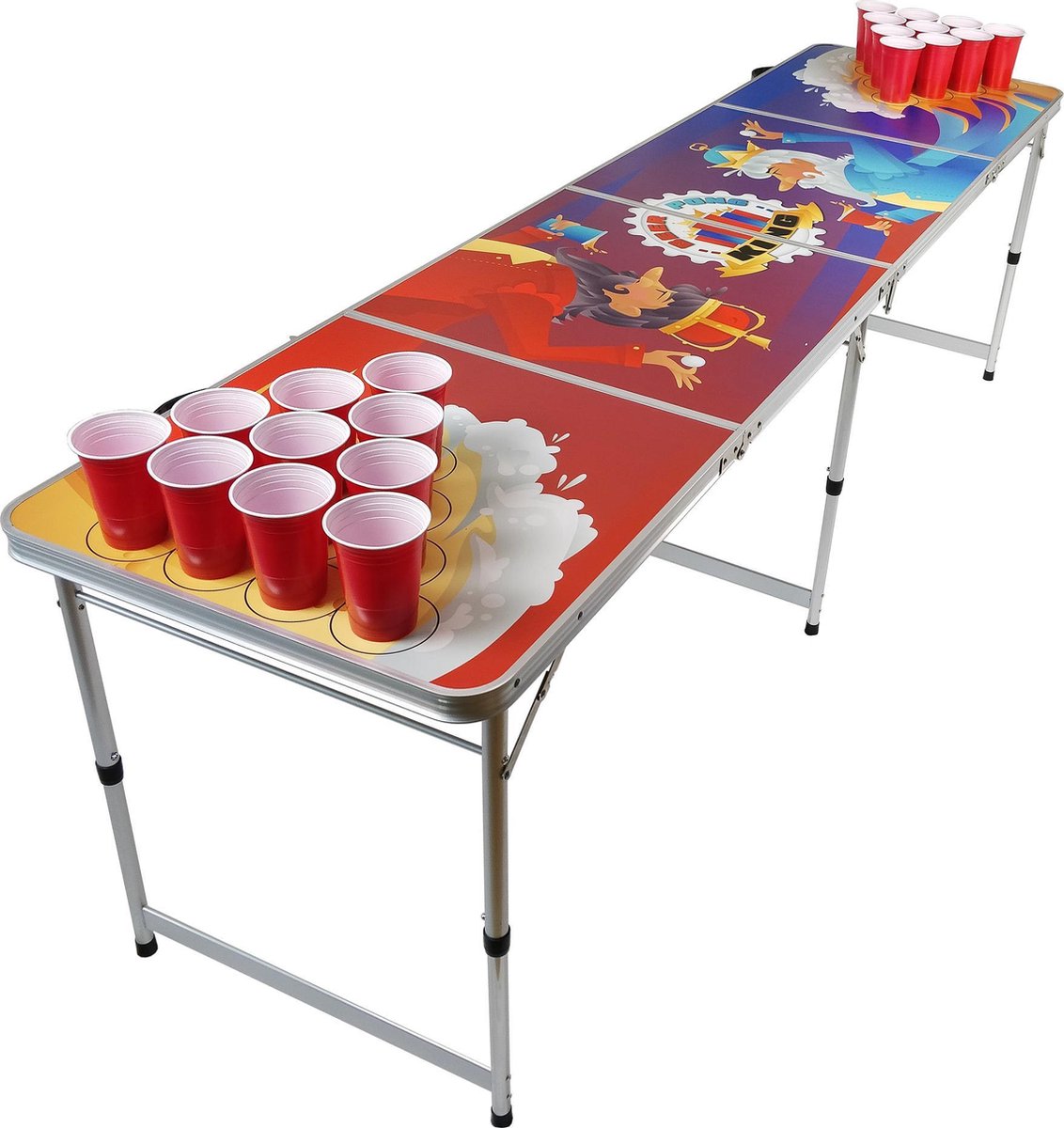 Bierpong Tafel Beer Pong King Opvouwbaar en draagbaar als koffer
