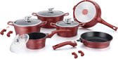 Royalty Line RL-ES2014M; Marmeren coating kookgerei set 14pcs Bourgondi�
