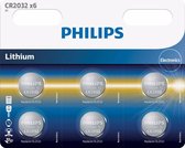 Philips CR2032 3v lithium knoopcel batterij - 6 stuks