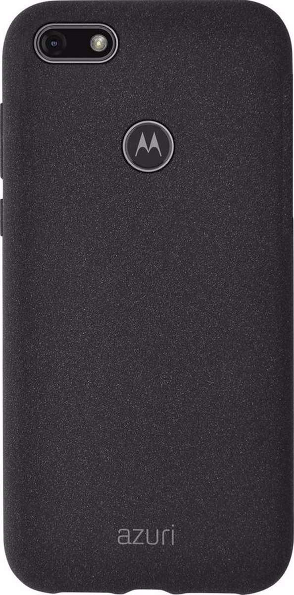 Azuri flexibel hoesje met zandtextuur voor Motorola Moto E6 Play - Zwart