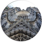 Dibond Wandcirkel - Voorkant Versierde Kathedraal  - 70x70cm Foto op Aluminium Wandcirkel (met ophangsysteem)