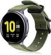 Nylon Smartwatch bandje - Geschikt voor  Samsung Galaxy Watch Active nylon gesp band - groen - Horlogeband / Polsband / Armband