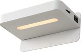 Lucide ATKIN - Bedlamp - LED - 1x6W 2700K - Met USB oplaadpunt - Wit