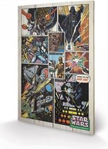 STAR WARS - Impression sur Bois 40X59 - Retro Comic : P.Derive , ML