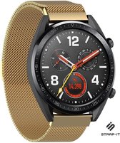 Milanees Smartwatch bandje - Geschikt voor  Huawei Watch GT / GT 2 Milanese band - goud - 46mm - Strap-it Horlogeband / Polsband / Armband