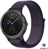 Nylon Smartwatch bandje - Geschikt voor  Garmin Vivoactive 3 nylon band - paars-blauw - Strap-it Horlogeband / Polsband / Armband