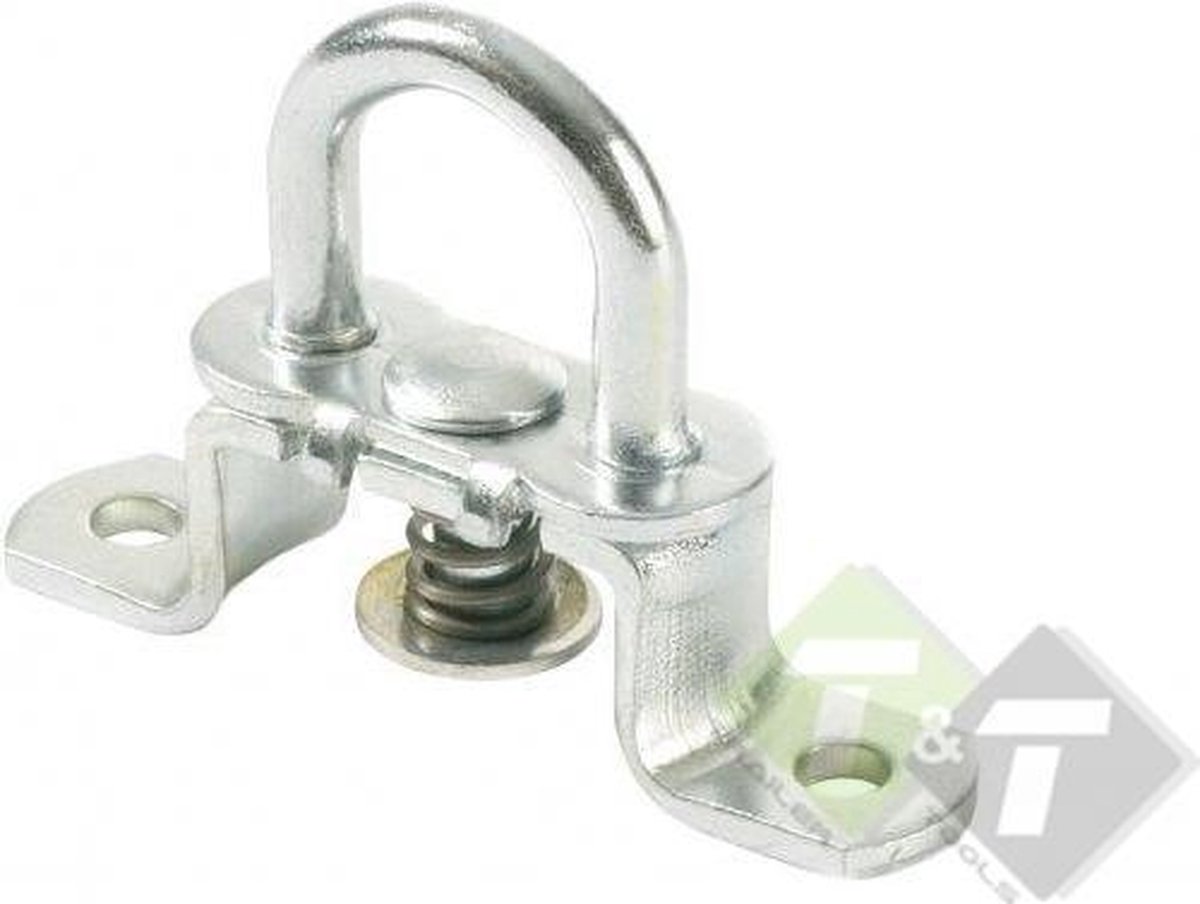 Huifsluiting, Zeiloog rond met veer, 42mm x 22mm, 2 schroefgaten om het te monteren