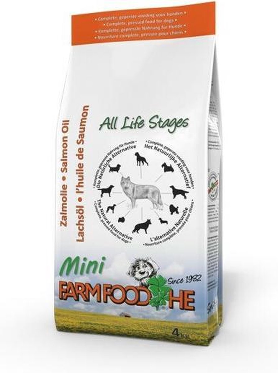 4x Farm Food HE Hondenvoer Mini Schotse Zalm 4 kg