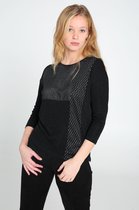 Cassis - Female - Shirt met lurexpatch  - Zwart