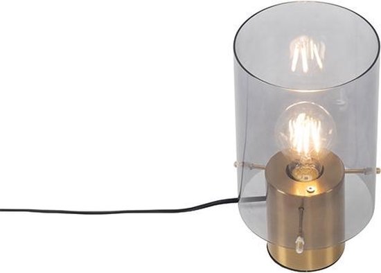 QAZQA vidra - Moderne Tafellamp - 1 lichts - H 260 mm - Goud/messing - Woonkamer | Slaapkamer | Keuken