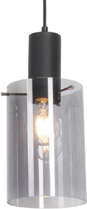 QAZQA vidra - Moderne Hanglamp - 1 lichts - Ø 140 mm - Zwart - Woonkamer | Slaapkamer | Keuken