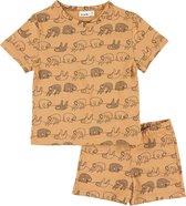 Trixie Pyjama Silly Sloth Kort Junior Katoen Lichtbruin Maat 116