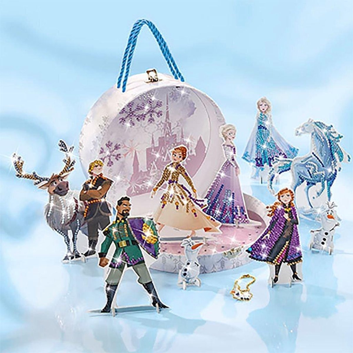 Disney Frozen Totum knutselkoffertje Anna en Elsa glitterfiguren maken - diamond painting knutselen speelgoed meisjes cadeau tip winter wonderland — afbeelding 10