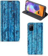 Telefoonhoesje Geschikt voor Samsung Galaxy A31 Magnet Case Wood Blue