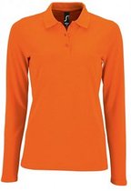 SOLS Dames/dames Perfecte Lange Mouw Pique Polo Shirt (Oranje)