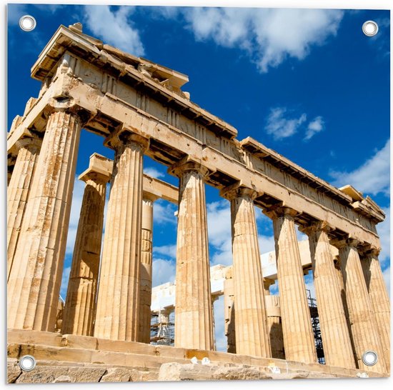 Tuinposter – Acropolis Of Athene - Griekenland - 50x50cm Foto op Tuinposter  (wanddecoratie voor buiten en binnen)