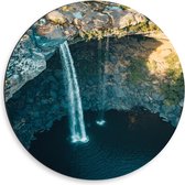 Dibond Wandcirkel - Watervallen - 50x50cm Foto op Aluminium Wandcirkel (met ophangsysteem)
