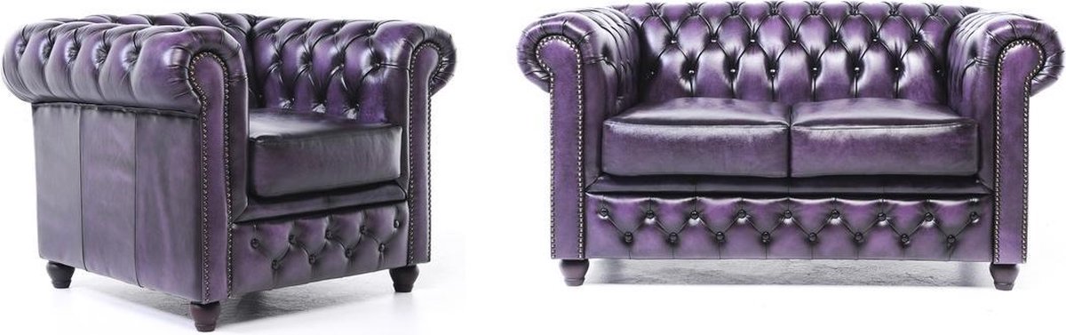 The Chesterfield Brand Original Antiek Paars 2+1 zits