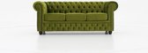 Chesterfield Bank Original Fluweel | 3-zits | Groen | 12 jaar garantie