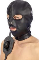 Fetish Tentation - Bondage Masker met Ballgag - Vrije Neusgaten en Ogen - Verwijderbare Gag - Zwart