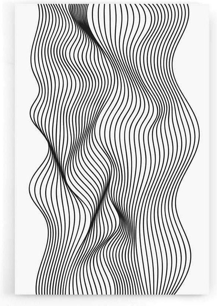 Walljar - Abstract Line Art - Muurdecoratie - Poster
