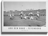 Walljar - Poster Feyenoord met lijst - Voetbal - Amsterdam - Eredivisie - Zwart wit - ADO Den Haag - Feyenoord '63 - 20 x 30 cm - Zwart wit poster met lijst