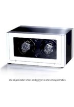 Watchwinder Composit 2 horloges pianolak zwart met wit