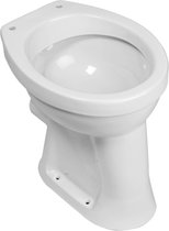 Saqu Ecoline Staande Toiletpot - met Vlakspoel en Horizontale Afvoer - 45,5cm Hoog - Wit - zonder Toiletbril - WC