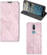 Flip Case Nokia 2.4 Smart Cover Marble Pink