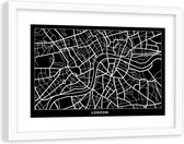 Foto in frame , Plattegrond Londen , 120x80cm , Zwart wit , wanddecoratie