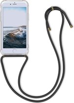 kwmobile phone case compatible avec Apple iPhone 6 / 6S - Etui avec cordon - Coque arrière transparente / noire