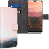 kwmobile telefoonhoesje voor Huawei P30 Lite - Hoesje met pasjeshouder in oudroze / zwart - Berg Ochtendrood design