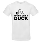 I dont give a duck Heren t-shirt | eend | grof | grappig | cadeau | Wit