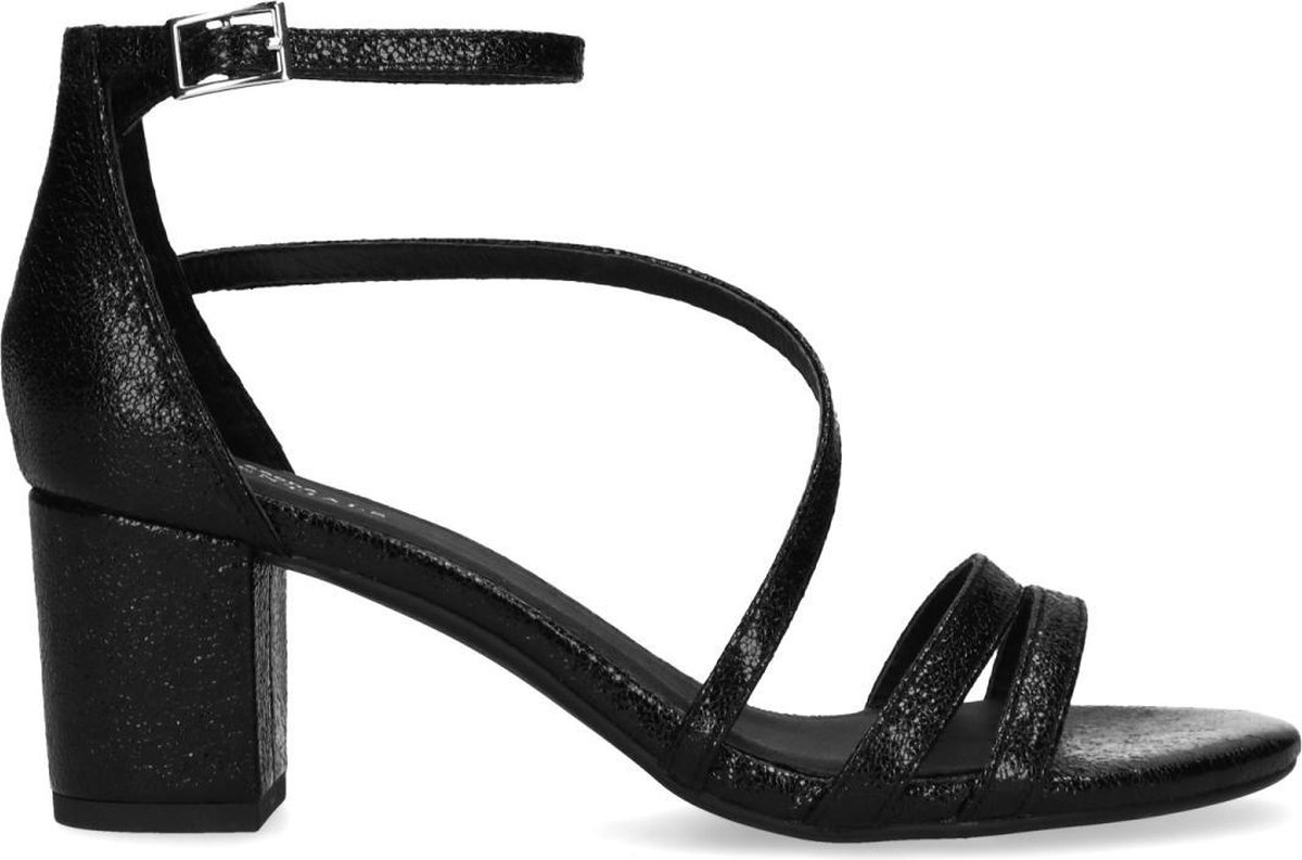 Sacha - Dames - Zwarte sandalen met lage hak - Maat 38 | bol