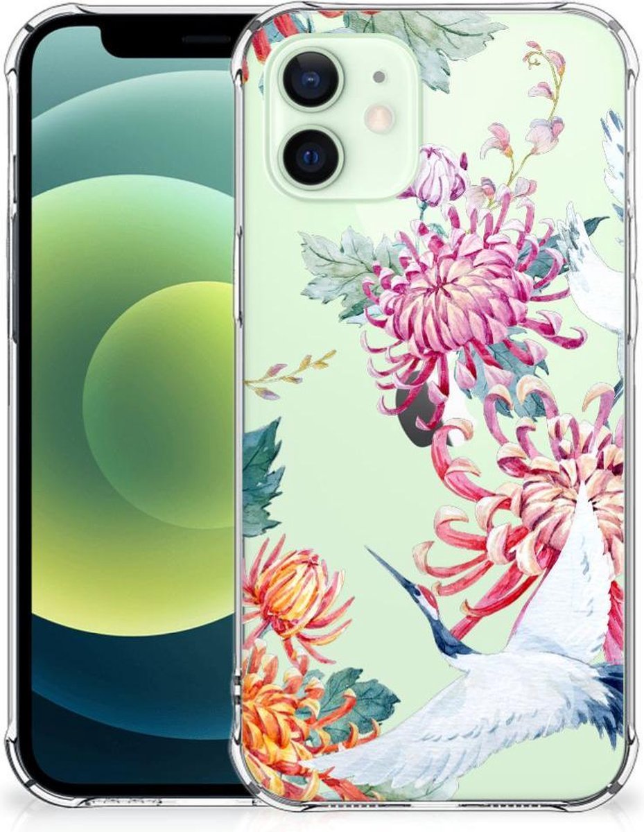 iPhone 12 Mini Case Anti-shock Bird Flowers