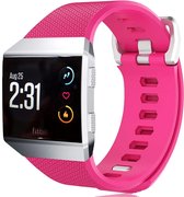 Siliconen Smartwatch bandje - Geschikt voor  Fitbit Ionic siliconen bandje - knalroze - Maat: L - Horlogeband / Polsband / Armband